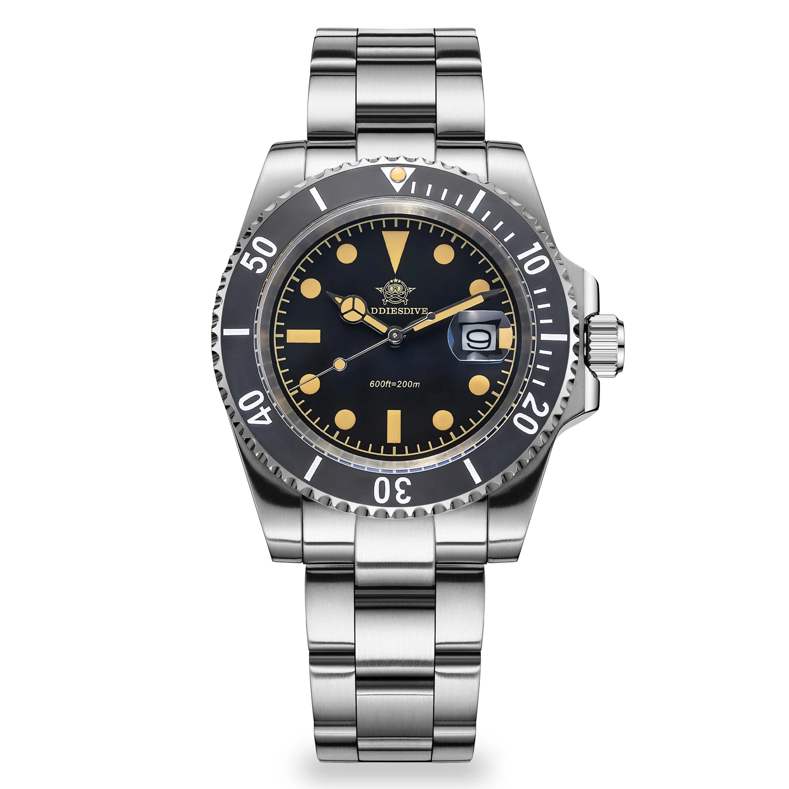 ADDIESDIVE New Men Watch Quartz Wristwatch 200m Waterproof Super C3 Luminous Blue Dial AR Coating Automatic Date Diving Watch