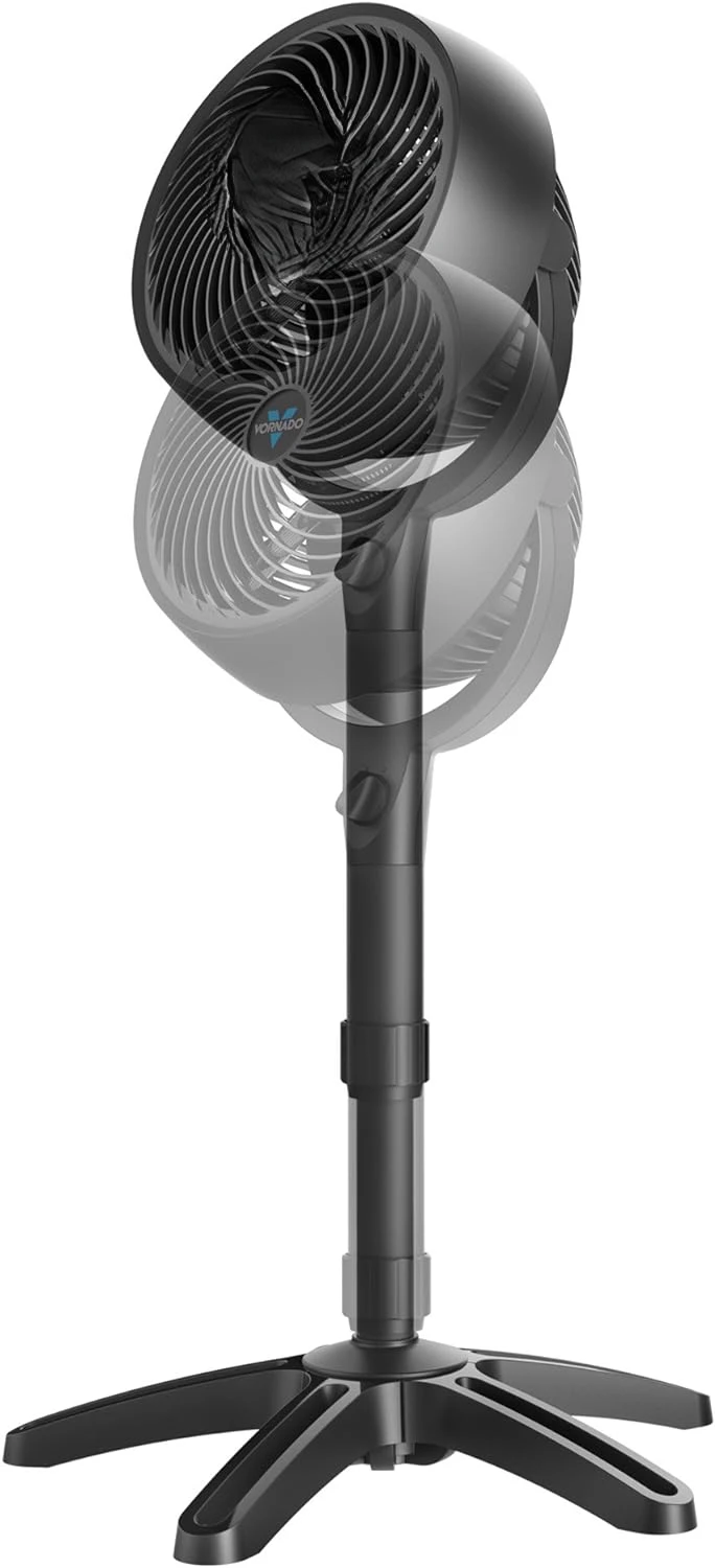 Ventilador circulador de aire de Pedestal medio para toda la habitación, Control de 3 velocidades, altura de Pie ajustable, 32 a 38 pulgadas, negro, 683