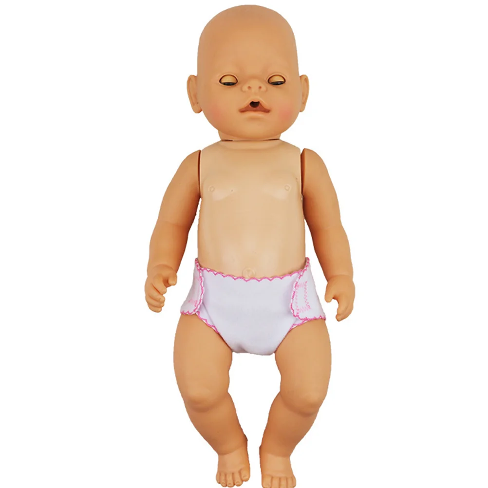 4 Pcs Mini Cloth Diapers Underpants Kids Pretend Play Toy Girls Toys Reusable Underwear Baby Reborn Dolls