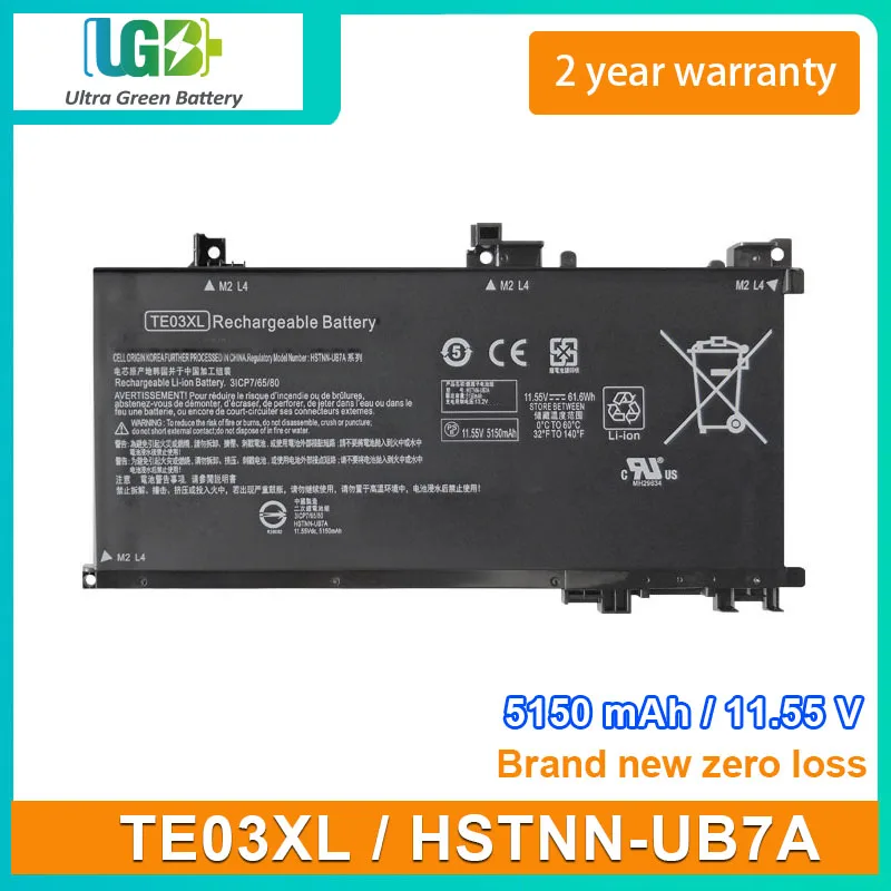 

UGB New TE03XL HSTNN-UB7A Laptop Battery For HP OMEN 15-bc013TX 15-bc011TX 15-bc012TX 15-AX015TX AX017TX TPN-Q173 849570-541