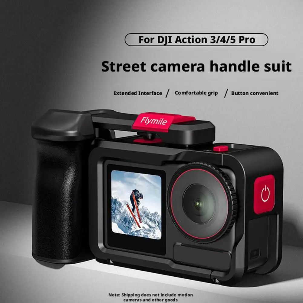 Handle Grip Street Photography Kit for dji OSMO Action 3/4/5 Pro Aluminum Alloy Rabbit Cage Sports Camera Expansion Accessories