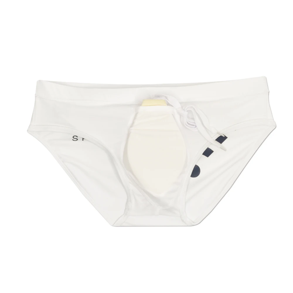 Brand Swim suit Wear Briefs Swimming Push-Up Low Waist White WIFI Swimwear Casual Breathable Panties Male Surfing trunks men