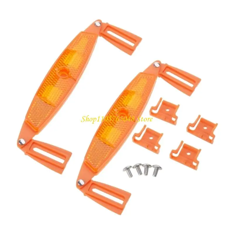 R53E Premium Plastic Bicycles Reflectors Strips Bright Cycle Wheel Safety Reflectors for Multiple Vehicle Wheel