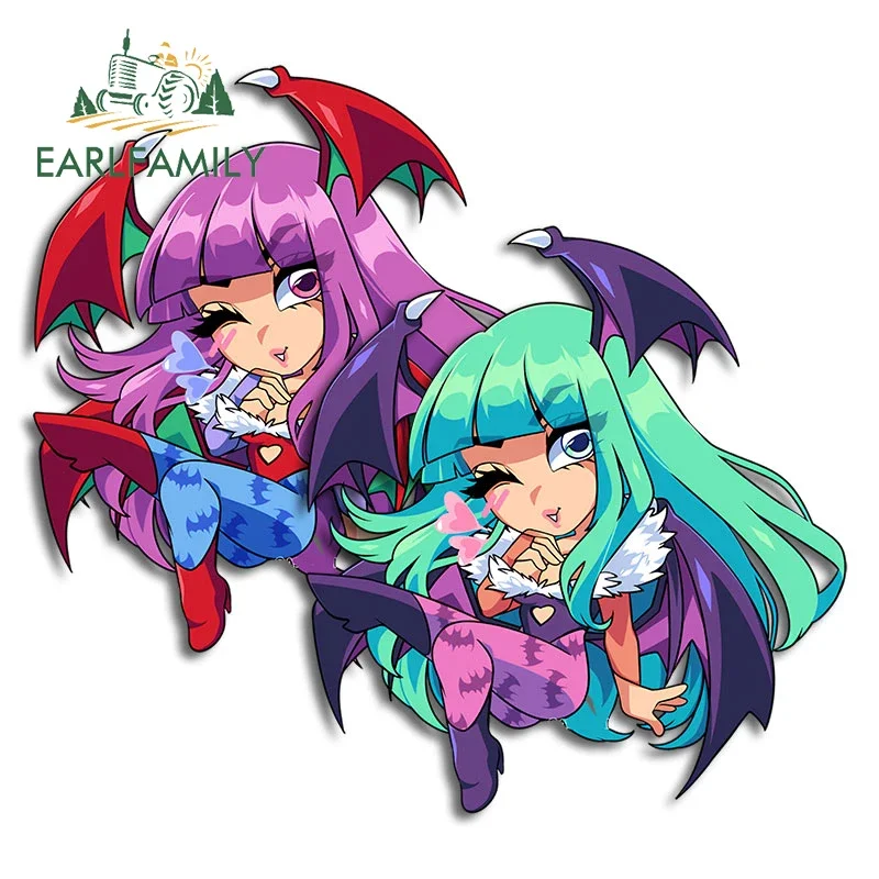 

EARLFAMILY 13cm for Morrigan Aensland Chibi Cute Car Stickers Anime Vinyl Decals Vinyl Car Wrap Bumper Trunk Decor Simple