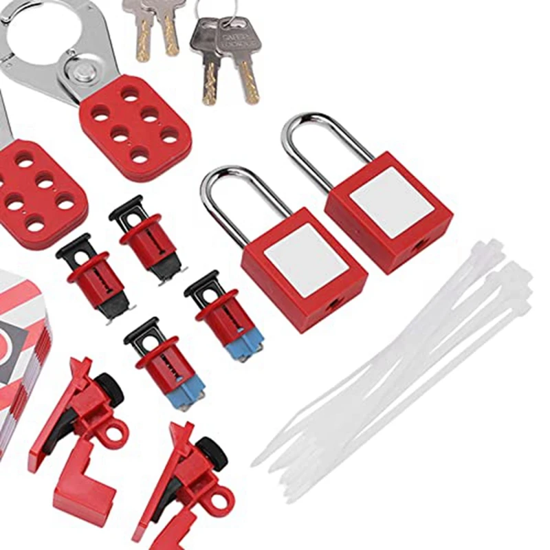 Electrical Circuit Breaker Lockout Tagout Set Safty Padlock Kit Plug Lock Out Tag Station Hasps For Industry, Automobile