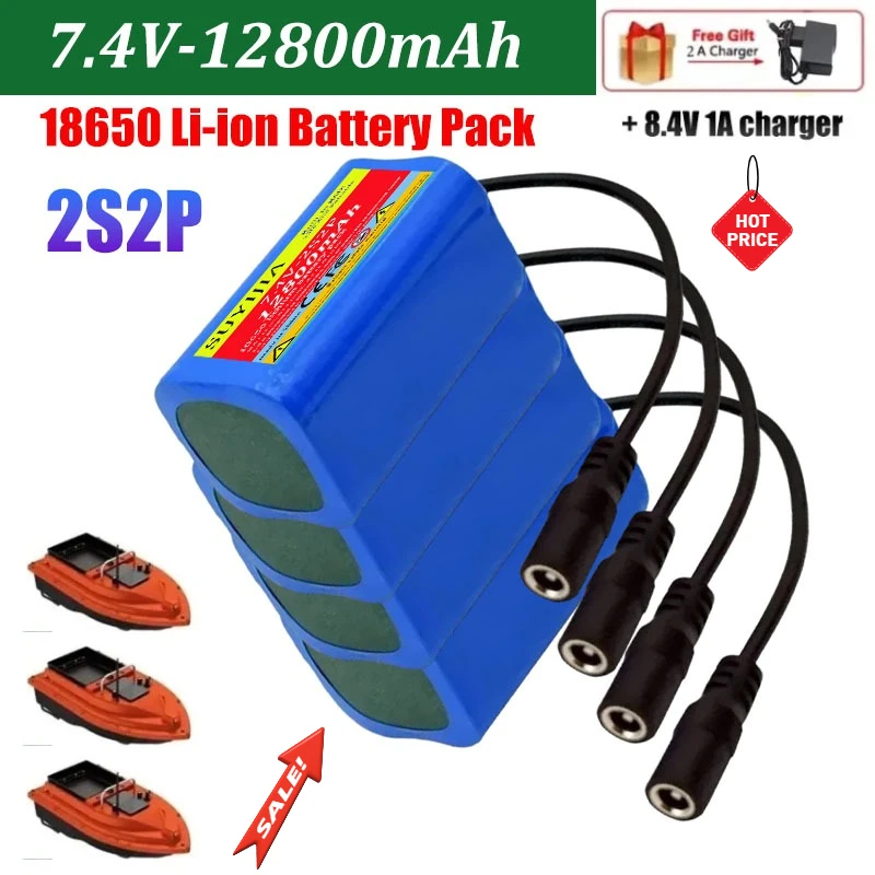 

Lipo Battery for T188 T888 2011-5 Remote Control Fish Finder Fishing Bait Boat Spare Parts RC Toys Accessories 2S 7.4V 12800mah.