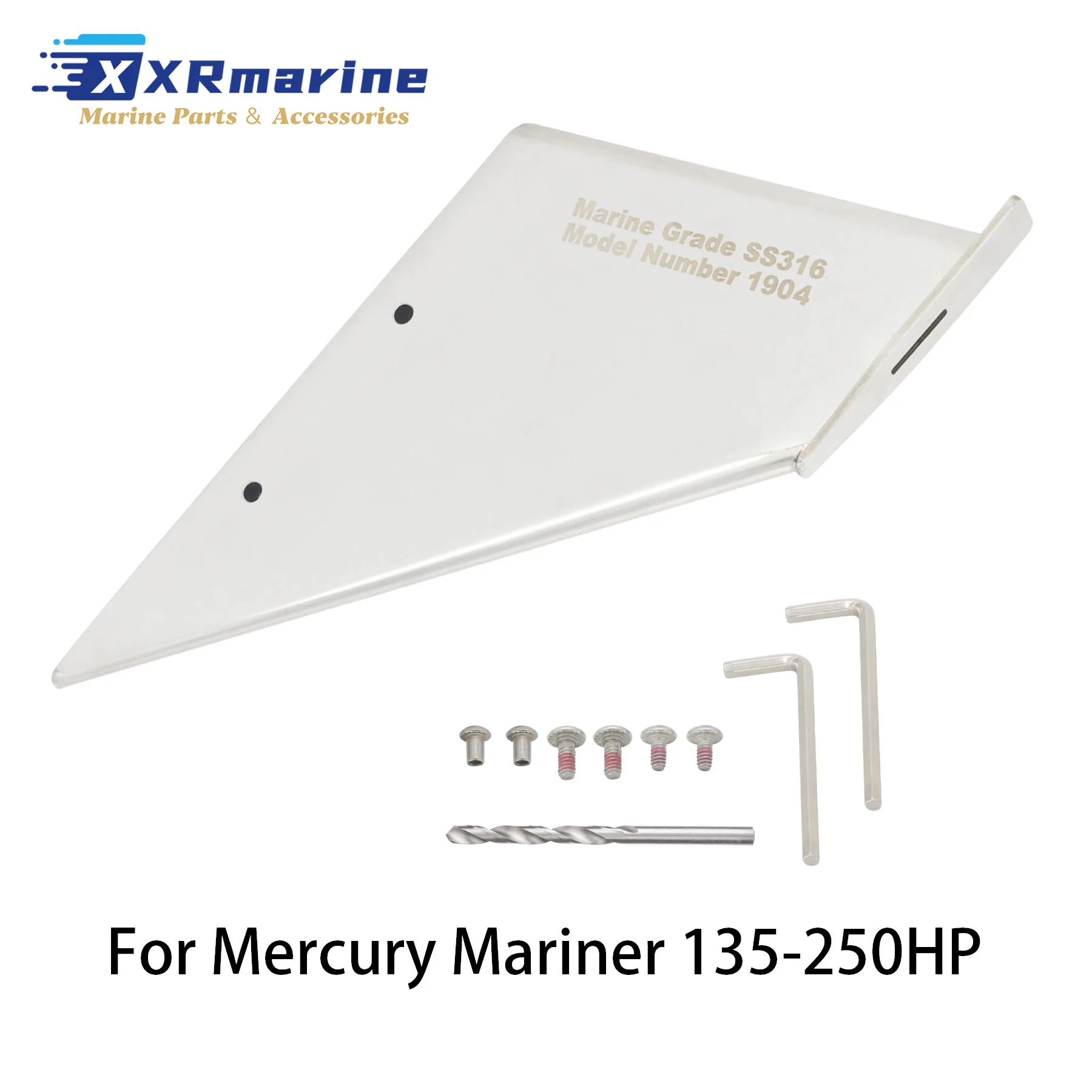Skeg Guard W/ Drain Compatibel met Mercury Mercruiser voor Yamaha Honda Tohatsu Nissan Stern Drive roestvrijstalen beschermer - afbeelding 1