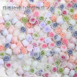 3D Colorful Gradient Haloed Small Rose Camellia Flowers Resin Nail Art Rhinestones Decorations Manicure Ornaments 4-7mm