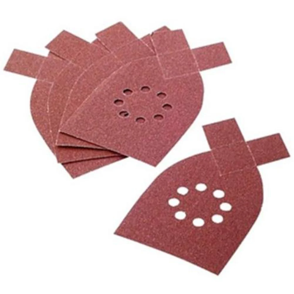 

50 PCS Sandpaper Flocked Sheets Grinding Disc Triangle Pads Hook Loop Sanding Discs