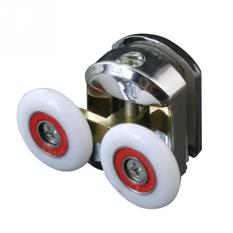 2pcs/set Shower Rooms Sliding Door Rollers Bath Cabins Runners Pulleys 25MM Easy Glide Screw Cover Caps Double Wheels