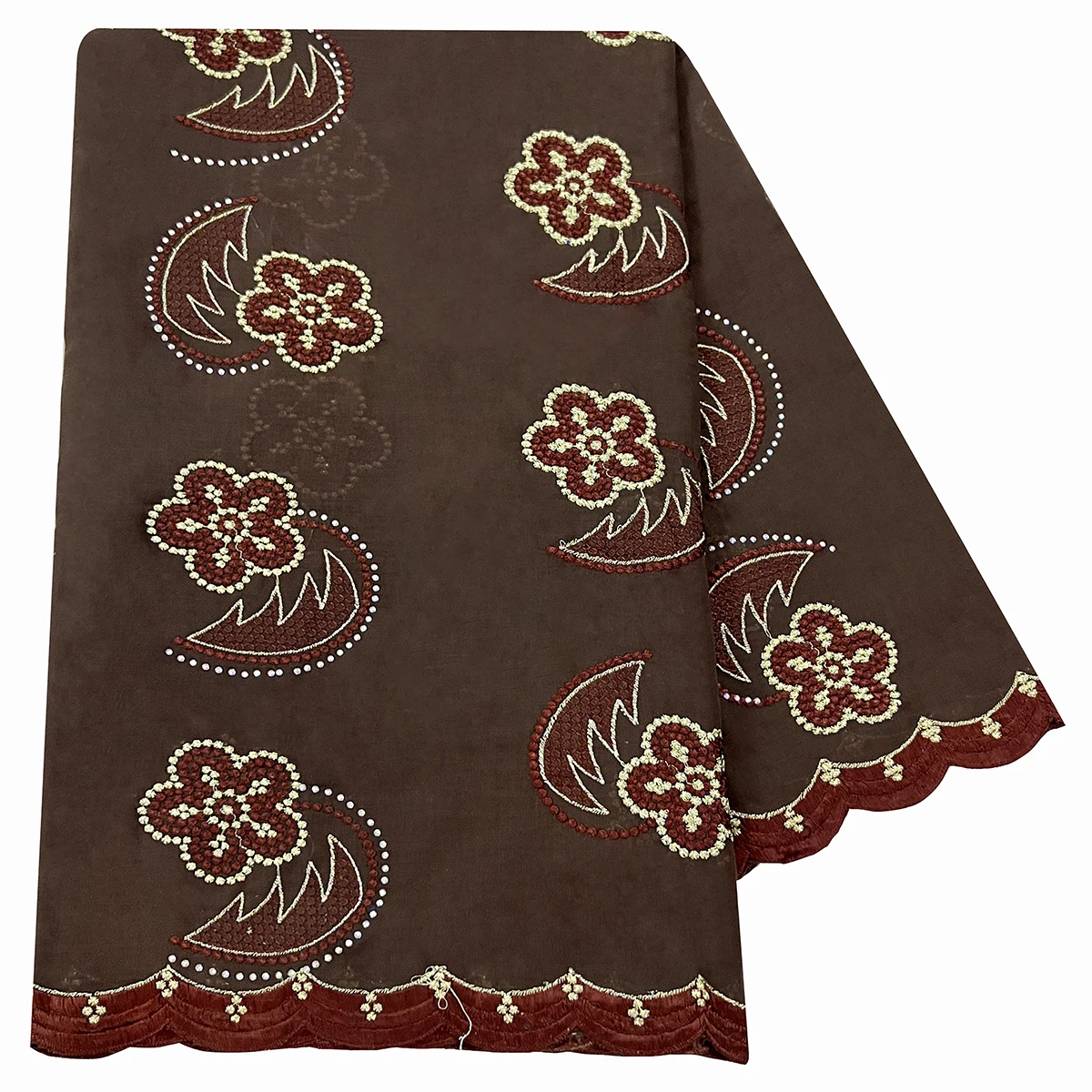 

High Quality 100% Cotton Fabric Rayon Cotton Thread Eembroidered Scarf African Women Hijab Muslim Scarf Dubai Excellent Style