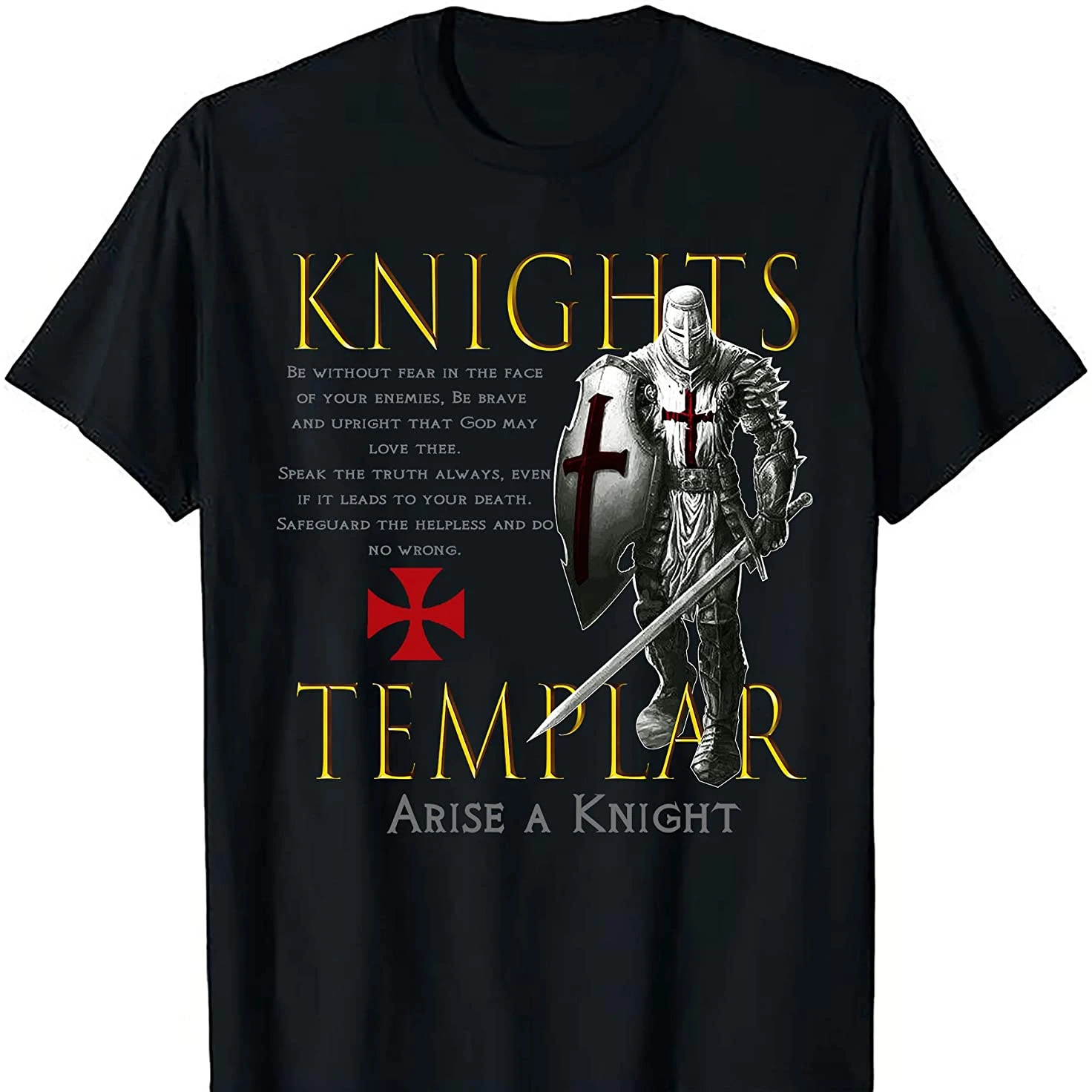 Warriors of Christ Knights Templar Oath Crusaders T-Shirt 100% Cotton O-Neck Summer Short Sleeve Casual Mens T-shirt Size S-3XL