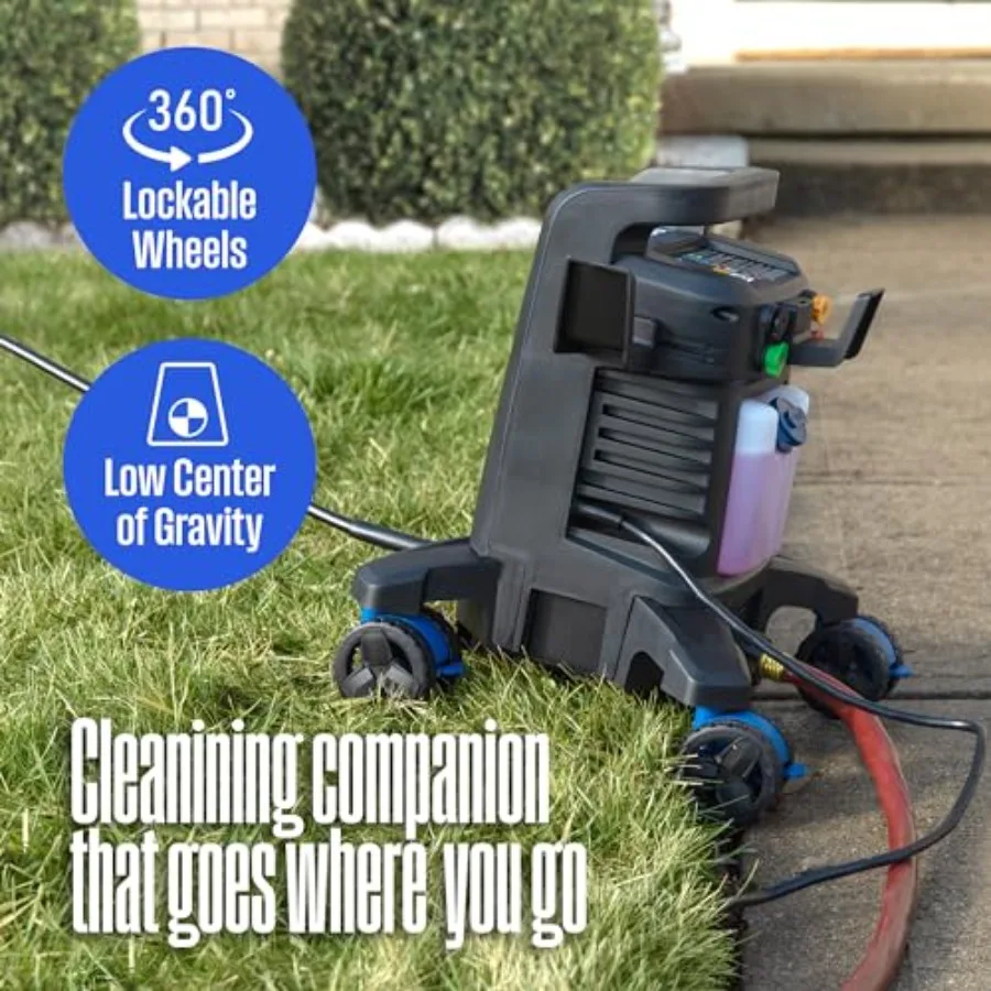 High-Performance Electric Pressure Washer with Anti-Tipping Technology for Outdoor Cleaning Applications Offers 2300 Max PSI an