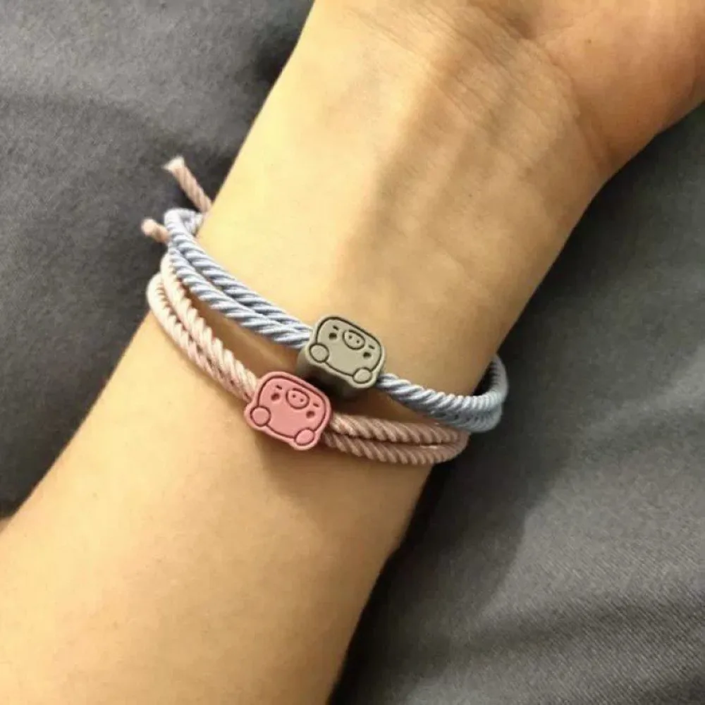 Anillo de pelo de cerdo de carton de alta elasticidad, diadema de pareja anudada de doble capa coreana, pulsera sin daño, banda para el cabello fresca