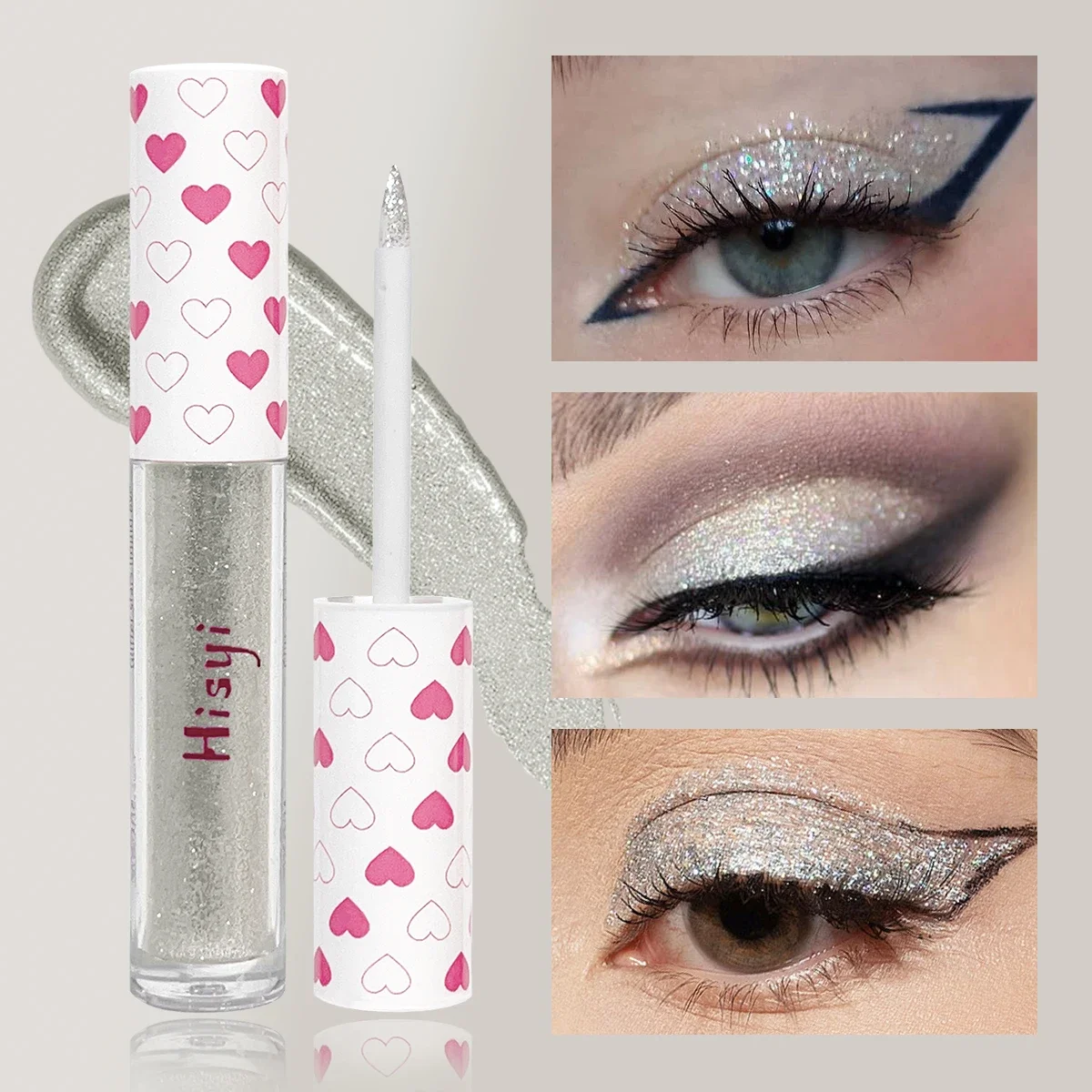 

HISYI Liquid eyeshadow, pearlescent glitter, brightening, waterproof, shiny, silkworm monochrome eyeshadow, highlighter makeup