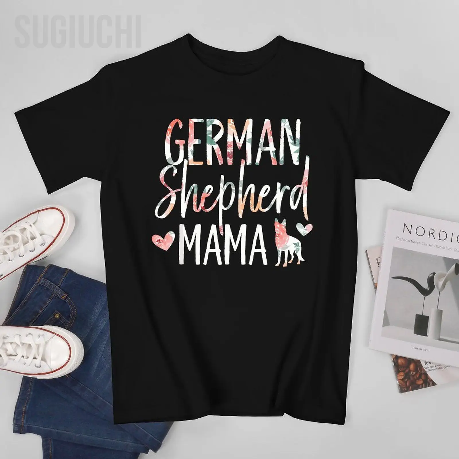 Men German Shepherd Mama Dog Lover for Mom Owner Tshirt Tees O-neck T Shirts Women Boys 100% Cotton Short T-Shirt Unisex