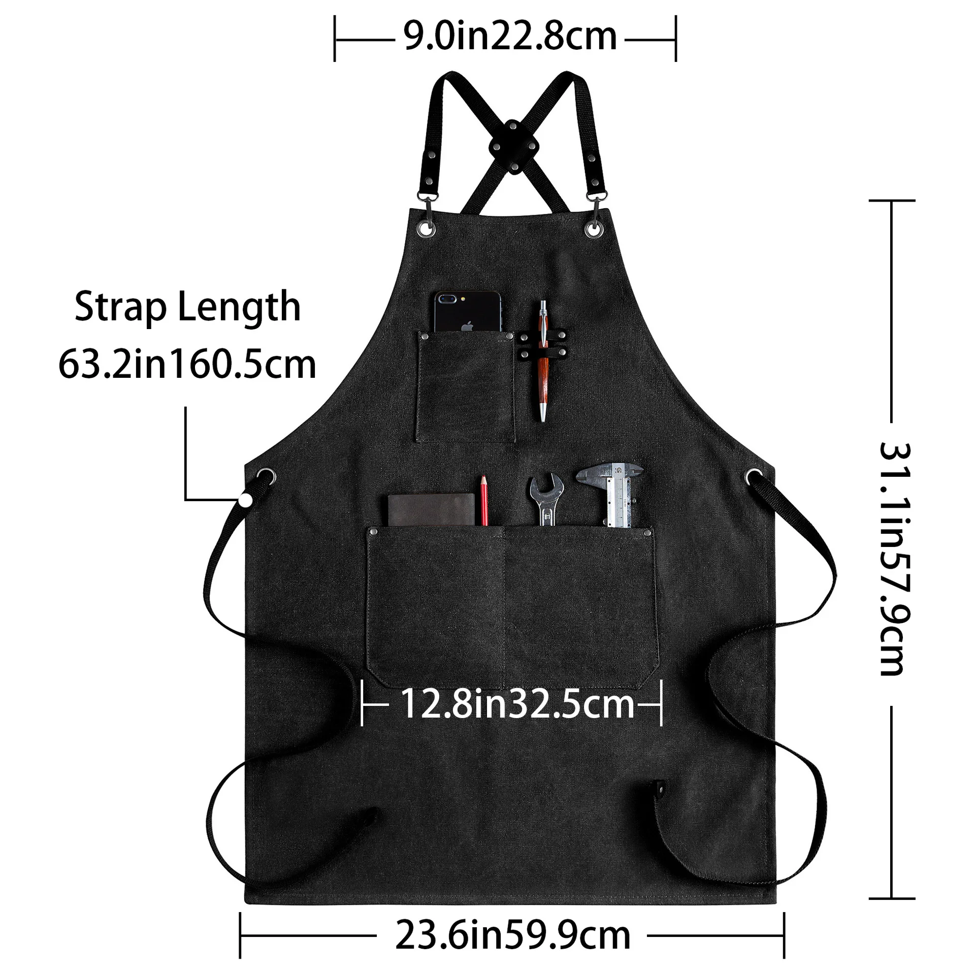 Многофункциональный холщовый фартук с карманом, рабочая одежда для парикмахерской, деревообработки, индивидуальный логотип, высокое качество