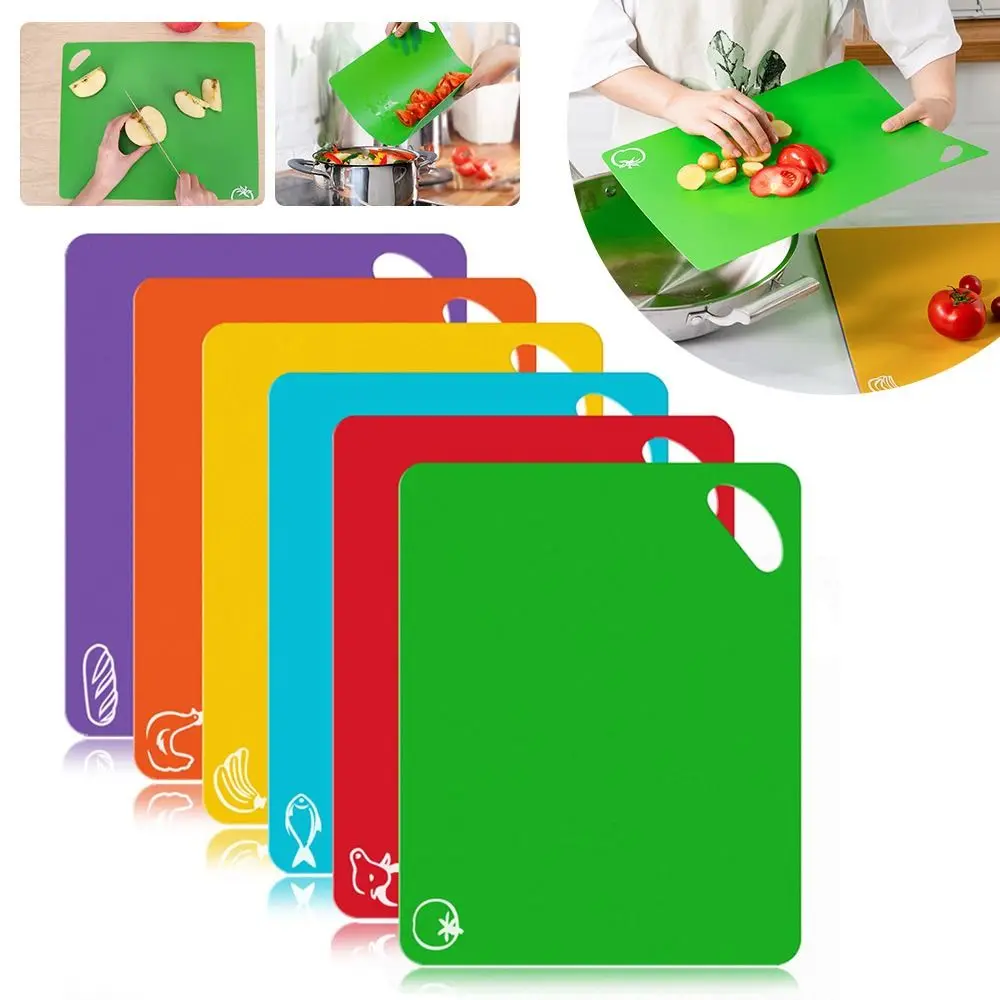 Portable Cutting Mat Set Colorful Kitchen Cutting Board Flexible Non-Stick Easy Clean Modern Cutting Boards Kitchen Tools