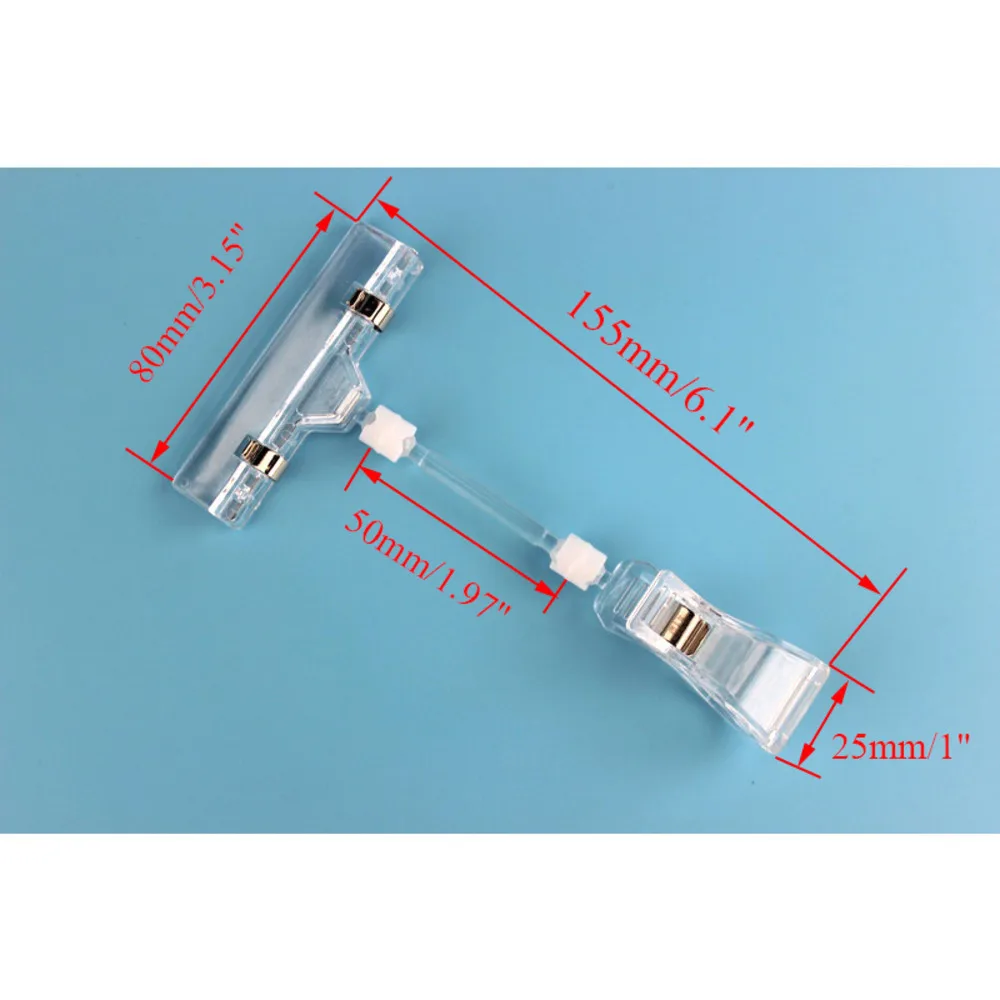 Transparent Plastic Card Display Stand Double Clips Adjustable Sign Card Display Holder Business Advertising Folder