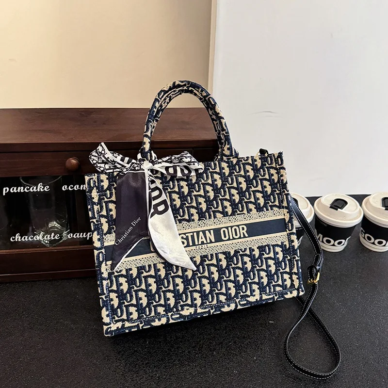 

2026 Designer Large Tote Bag for Women, Elegant Embroidery Handbag, Spacious Work Commuter Purse, Fashionable Shoulder Bag