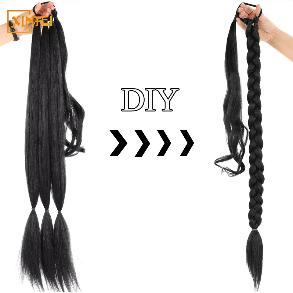 30-inch Winding Type Synthetic Hair Extension Braid Ponytail Wig Matte High Temperature Silk Fluffy Daily Braided Hair