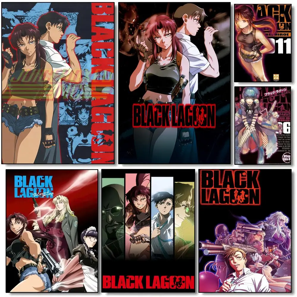 Anime B-Black Lagoon Poster HD Wall Art Aesthetic Home Decor for Living Room Bedroom Café Office Stylish Gift