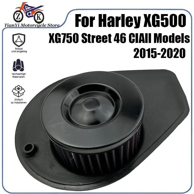 1PCS Motorcycle Air Filter For Harley XG500 Street 30 46 CIAll Models 2015-2020 High Flow Intake Air Cleaner Replace 29400078