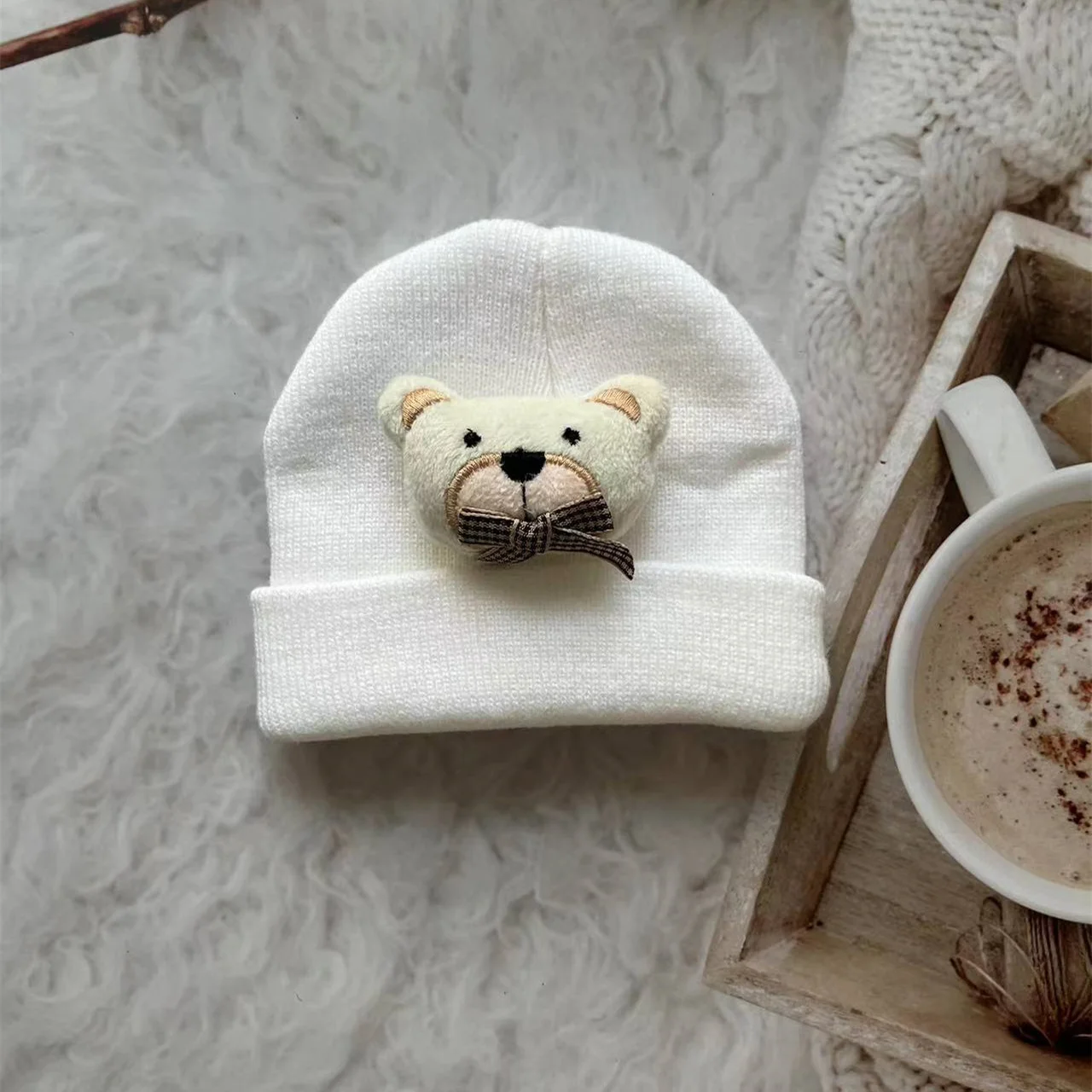 New Korean Cartoon Bear Baby Hat Knitted Baby Boys Girls Hat Winter Warm Cute Animals Toddler Kids Cap Beanies Bonnet 모자