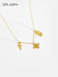 DPLAOPA 925 Sterling Silver Gold Plated Silver SACRED NECKLACE Long Chain Special Luxury Jewelry Wedding Crystal Jewels