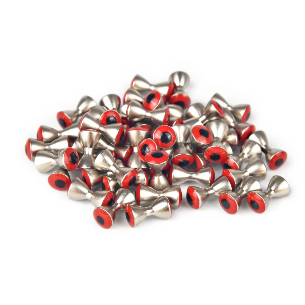 MUUNN 25pcs Brass Dumbbell Shaped Fish Eyes Realistic Fly Tying Materials Fishing Lures