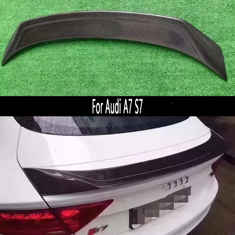 

For Audi A7 S7 R Style Carbon Fiber Spoiler Tail fins Rear Trunk Spoiler Guide Wing Rear Wing Diverter Body Kit