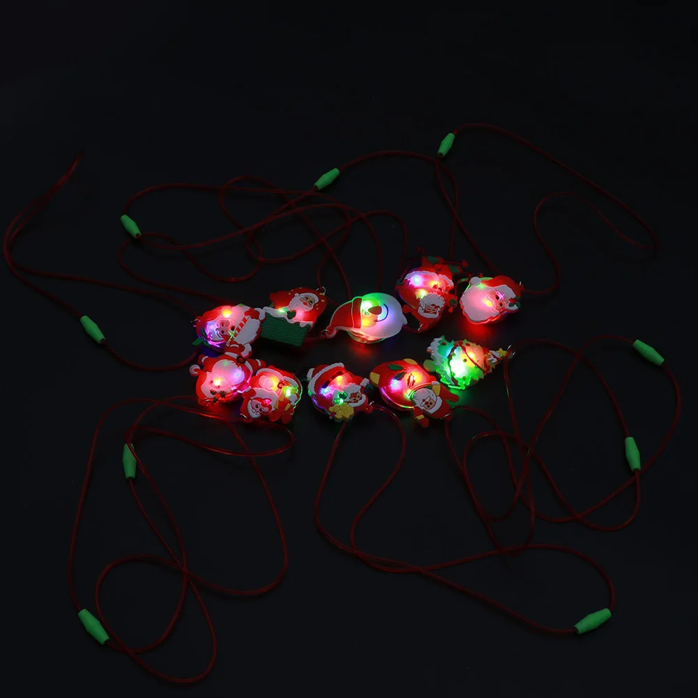 Colliers à pendentif clignotant luminescent LED, 12 pièces, confortable, léger, personnalisé, corde de Festival de noël et d'halloween