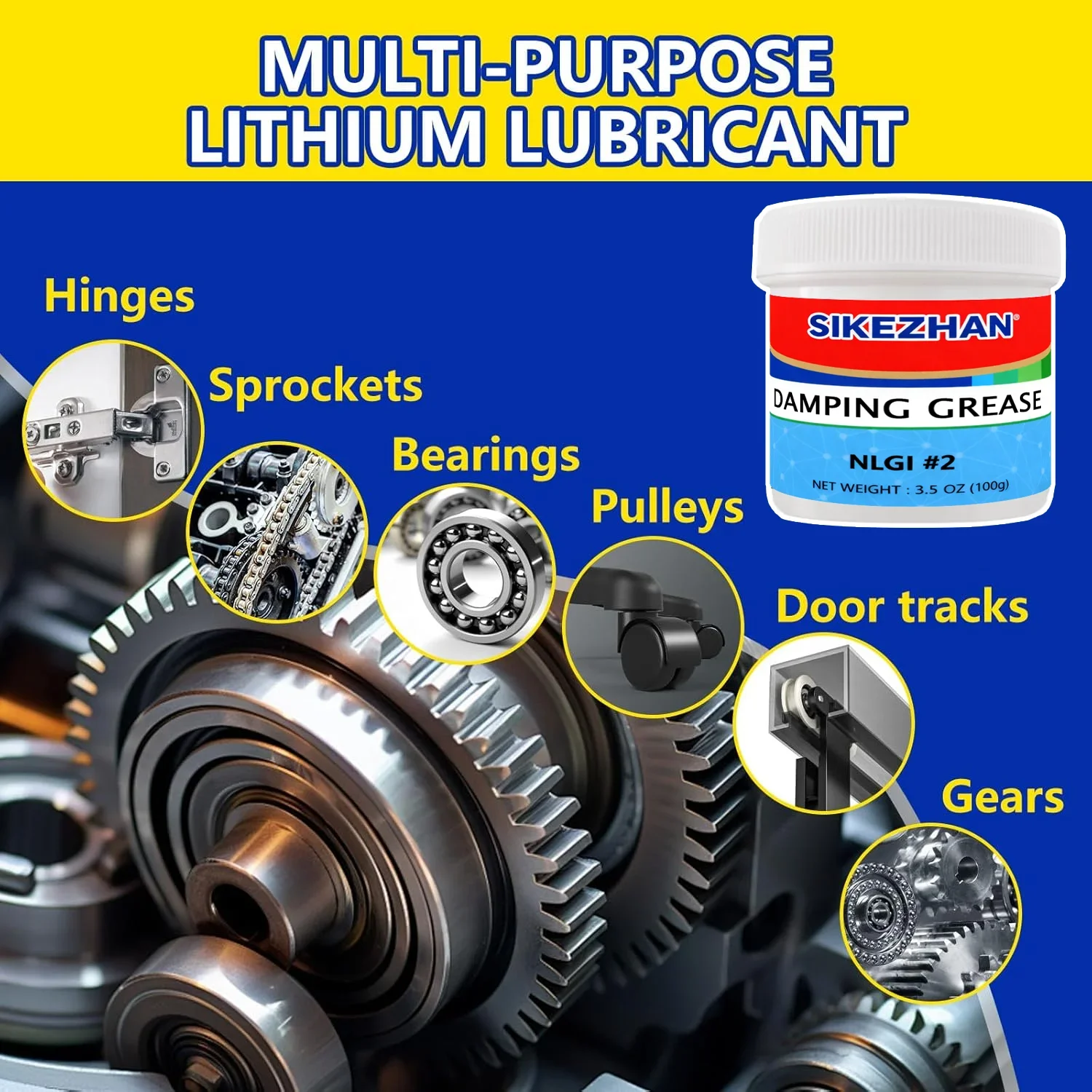 

SIKEZHAN Смазка для шестерен — NLGI # 2 демпфирующие смазки для шестерен, подшипников и механических деталей с щеткой-аппликатором