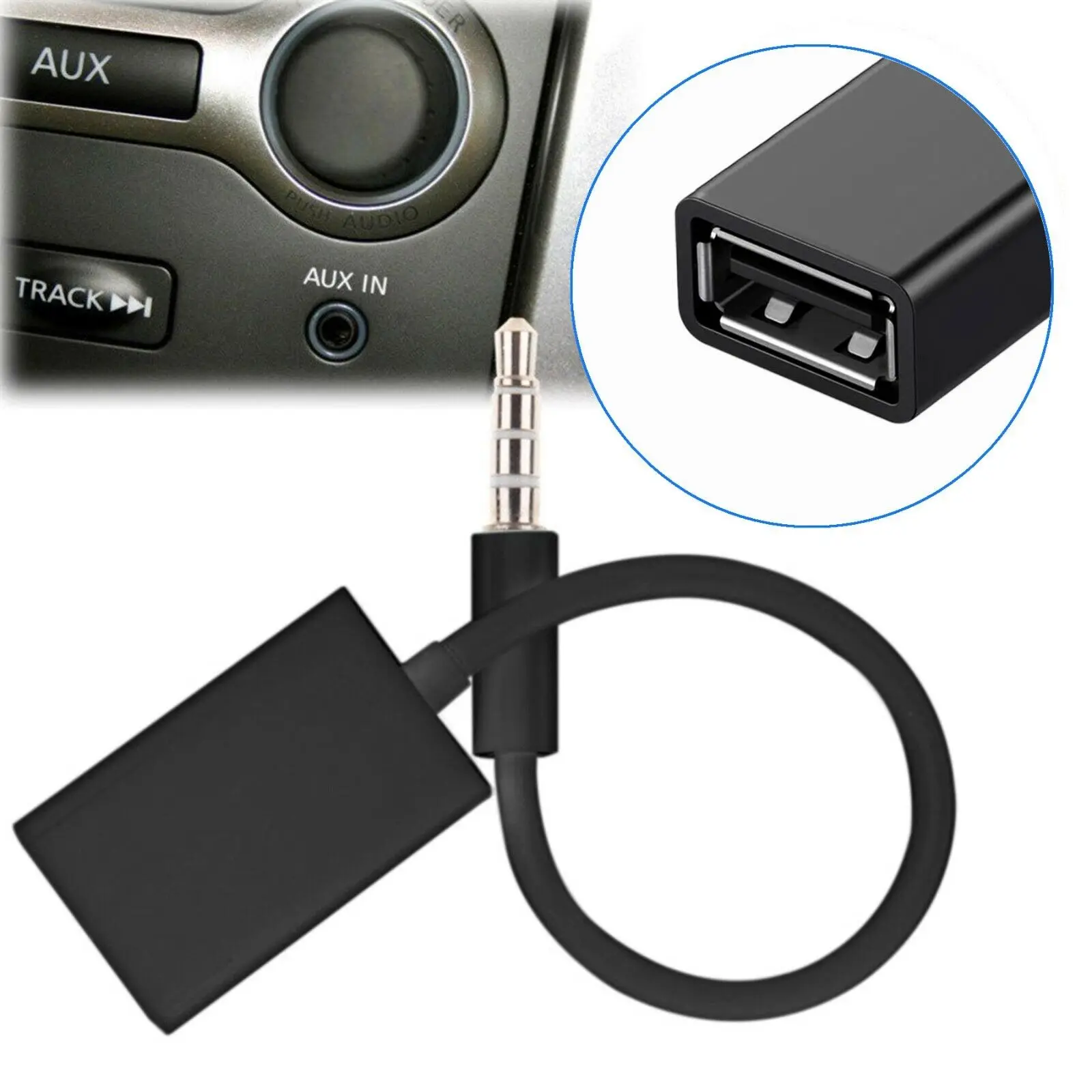 

Jack 3.5 AUX Audio Plug To USB Converter USB Cable Cord U Disk Phone Drive MP3 For Car Accessories Flash Adapter USB Speake