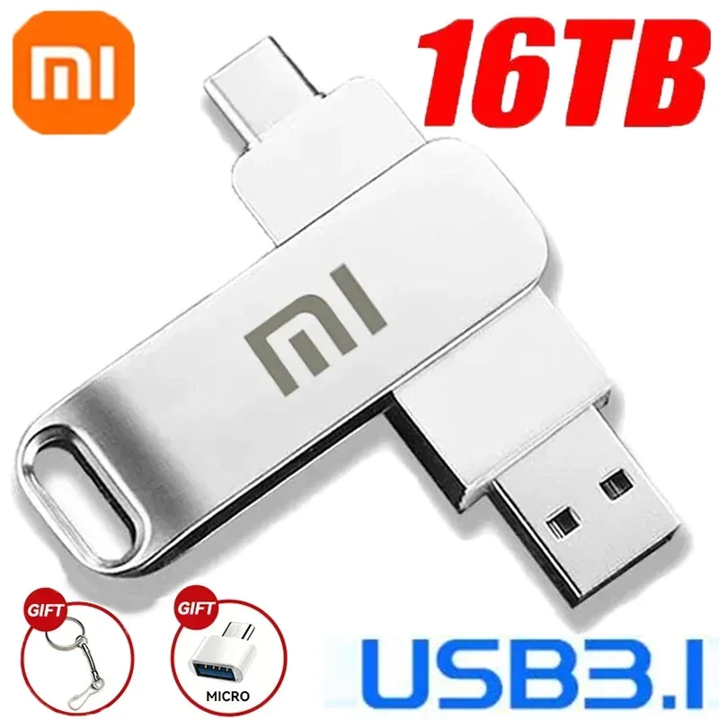 Xiaomi-memoria USB 3,0 de alta velocidad, 16TB, 2TB, Metal, capacidad Real