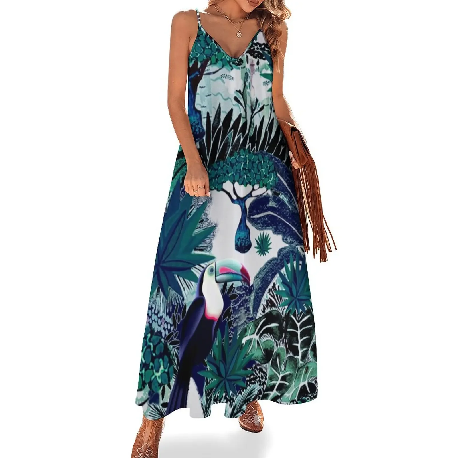 Jungle Safari Sleeveless Dress Women's skirt summer dress women's luxury party dress summer 2024 women