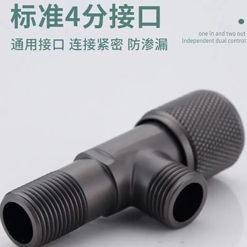 Full Copper Water Heater Large Flow Ball Valve Switch, Hot and Cold Gun Ash, Household Thickened Pure Copper Long Angle Valve