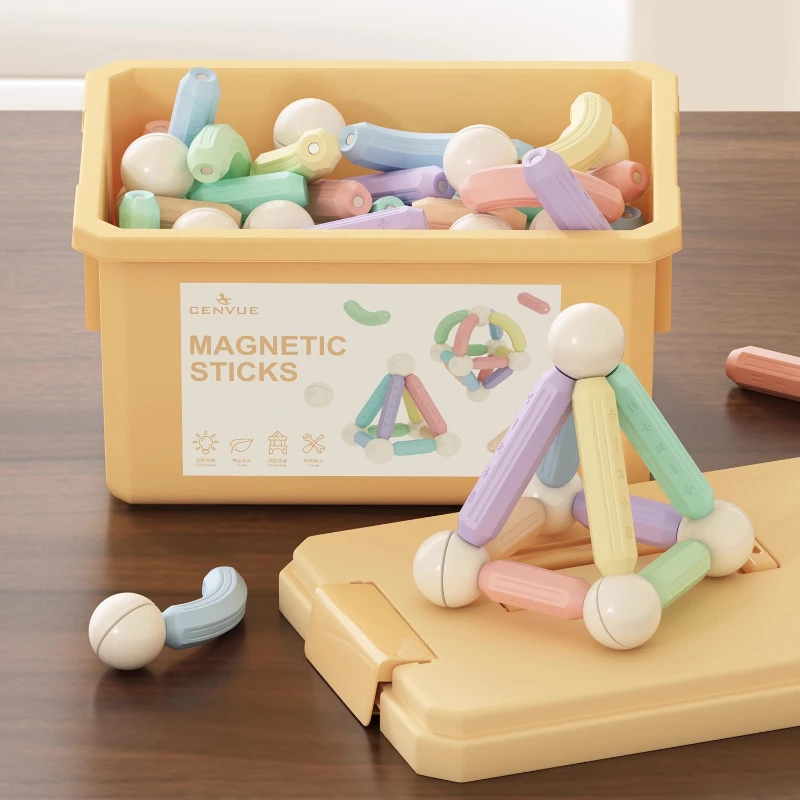 Regenboog magnetische stokken kinderconstructie puzzelset sterke magnetische verbinding creatieve montage educatief speelgoed kinderen