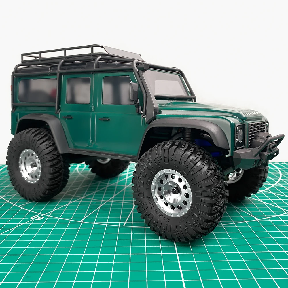 YEAHRUN CNC 알루미늄 비드락 휠 림 허브, TRX4M Axial SCX24 FMS FCX24 1/18 1/24 RC 크롤러 카 업그레이드, 1.3 인치, 4 개