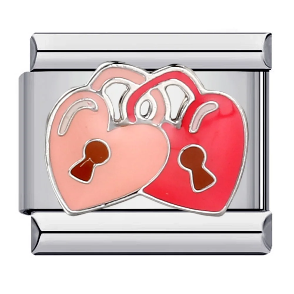 Valentine\'s Day Couple Lover Married Engagement Wedding Charms Italian Links 9mm Bracelets Stainless Steel DIY Making Jewelry