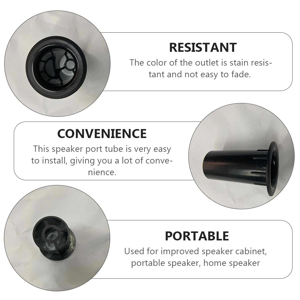 

20pcs Speaker Port Tube Subwoofer Replacement Reflex Woofer Box Plastic Bass Black Rose Sound Equipment Accessories