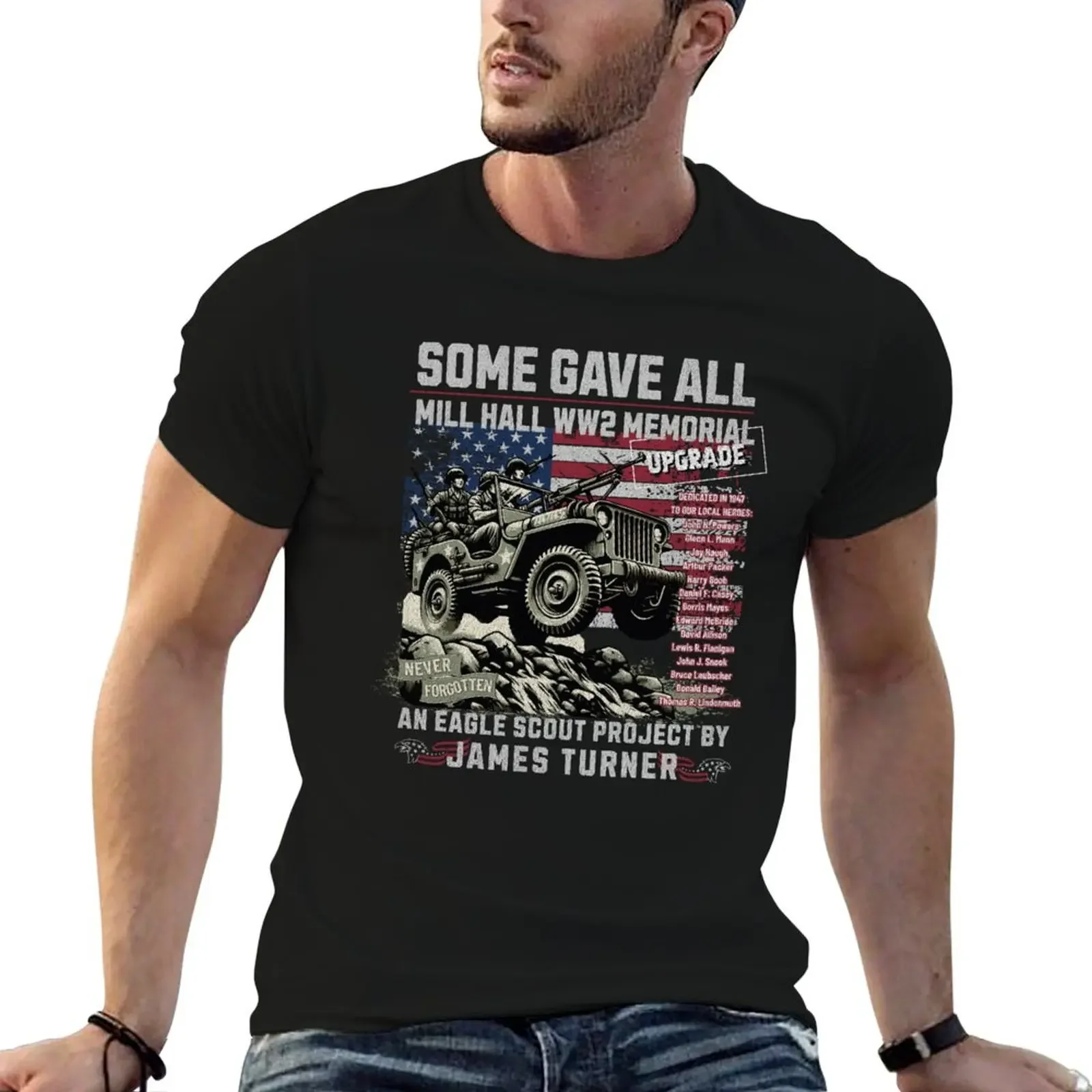 

Mill Hall WW2 Memorial Upgrade T-Shirt summer clothes plus sizes mens workout shirts