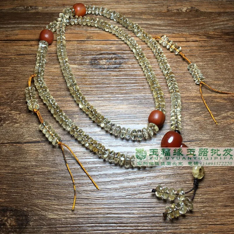 1pcs/lot West Asia Natural Crystal beads 108 hand string necklace Buddhist beads accessories Antique collection of old objects