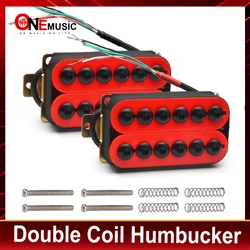 Adjustable Metal Double Coil Electric Guitar Pickups Humbucker Punk Red