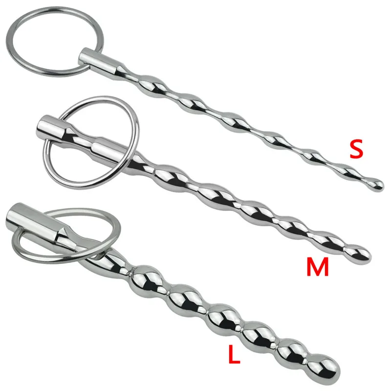 Stainless Steel Urethral Beads Sounding Rod Penis Plug Sex Toys For Men Uretral Stimulator Male Masturbator Penis Dilator insert