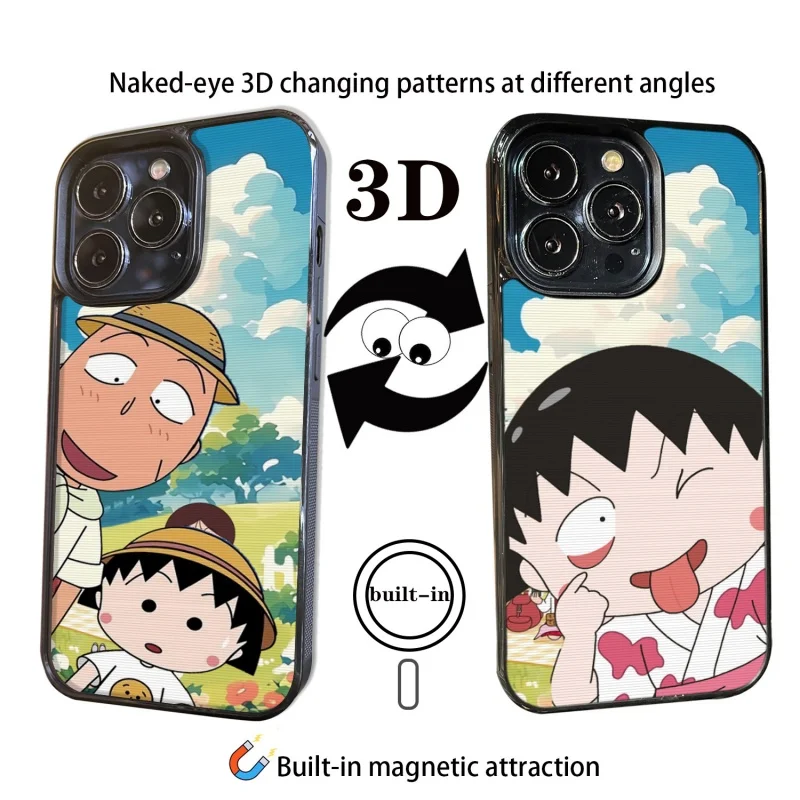 น่ารักปู่หลานสาวเคสโทรศัพท์สําหรับiPhone 11 12 13 14 15 16 Pro Max Plusแม่เหล็กไร้สายชาร์จสําหรับMagsafe Cover