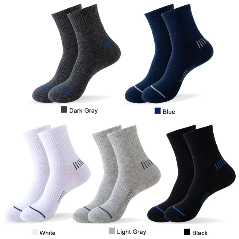 

5 Pairs Sports Socks Men Cycling Basketball Running MTB Sets Road Bike Motorcycle Wear Resistance Outdoor Hiking Breathable