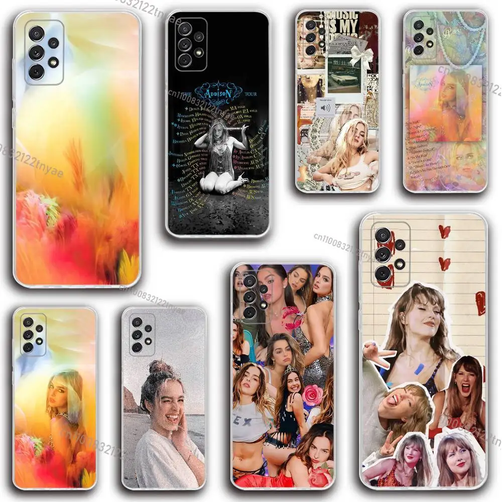 

A-Addison R-Rae Phone Case Silicone For Samsung S30,23,21,22,20 FE lite,S10,9,PIus Note20ultra Soft Transparent