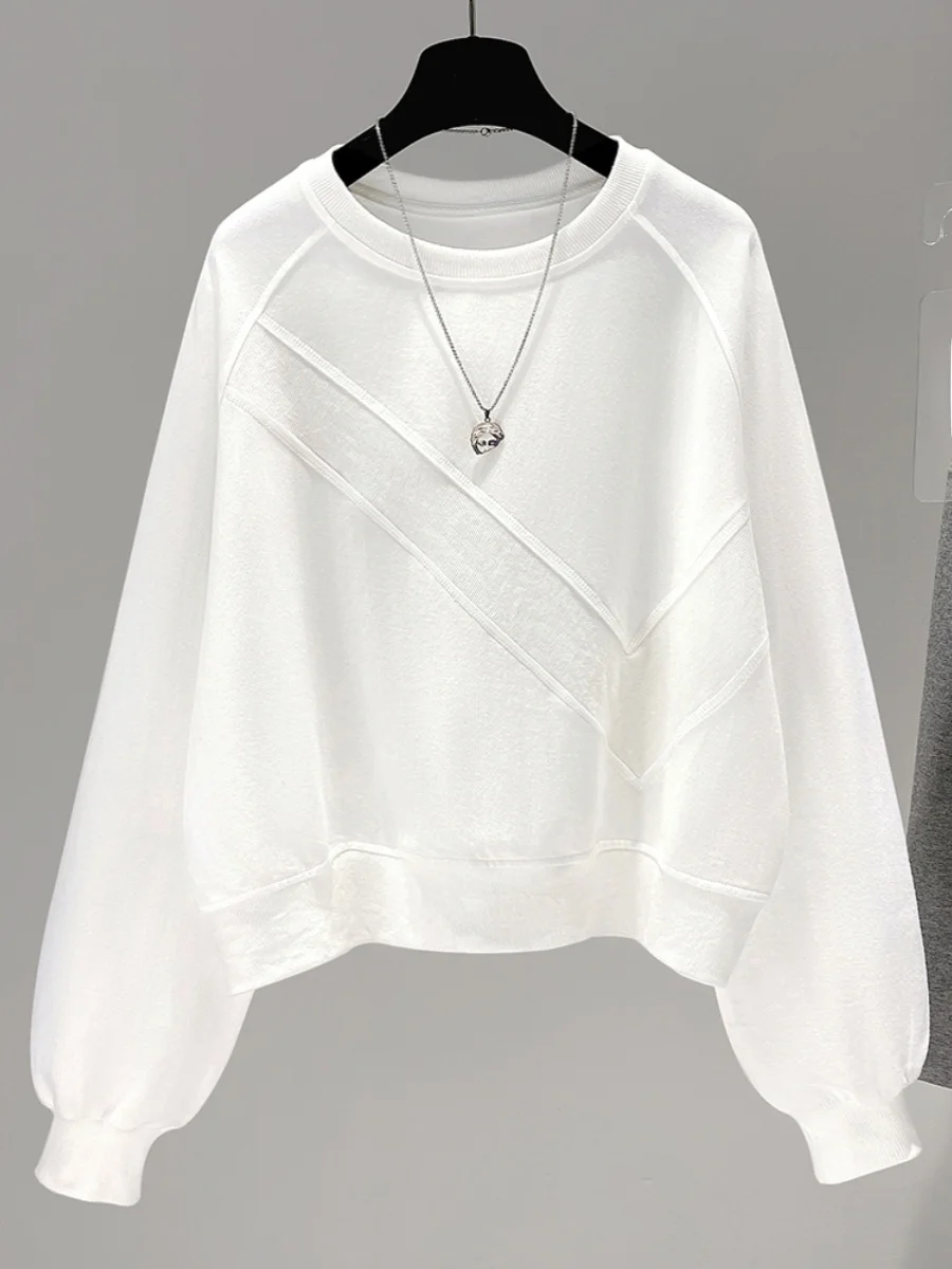 

Loose Fit round Neck Long Sleeve Sweatshirt Women's Spring Autumn Casual Short Style Student Loose Comfortable Pullover Top