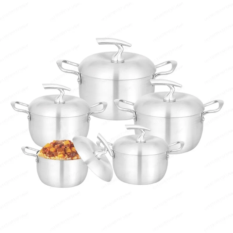 New Aluminum Pot Apple 5-Piece Set, Middle East Africa Hot Sale, Soup Cookware Set, Sizes cookware 16/18